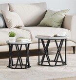 VidaXL Bijzettafels 2 stuks Grijs Sonoma Kunststof Hout