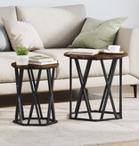 VidaXL Bijzettafels 2 stuks Gerookt Eiken Geengineerd Hout