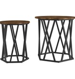 VidaXL Bijzettafels 2 stuks Gerookt Eiken Geengineerd Hout