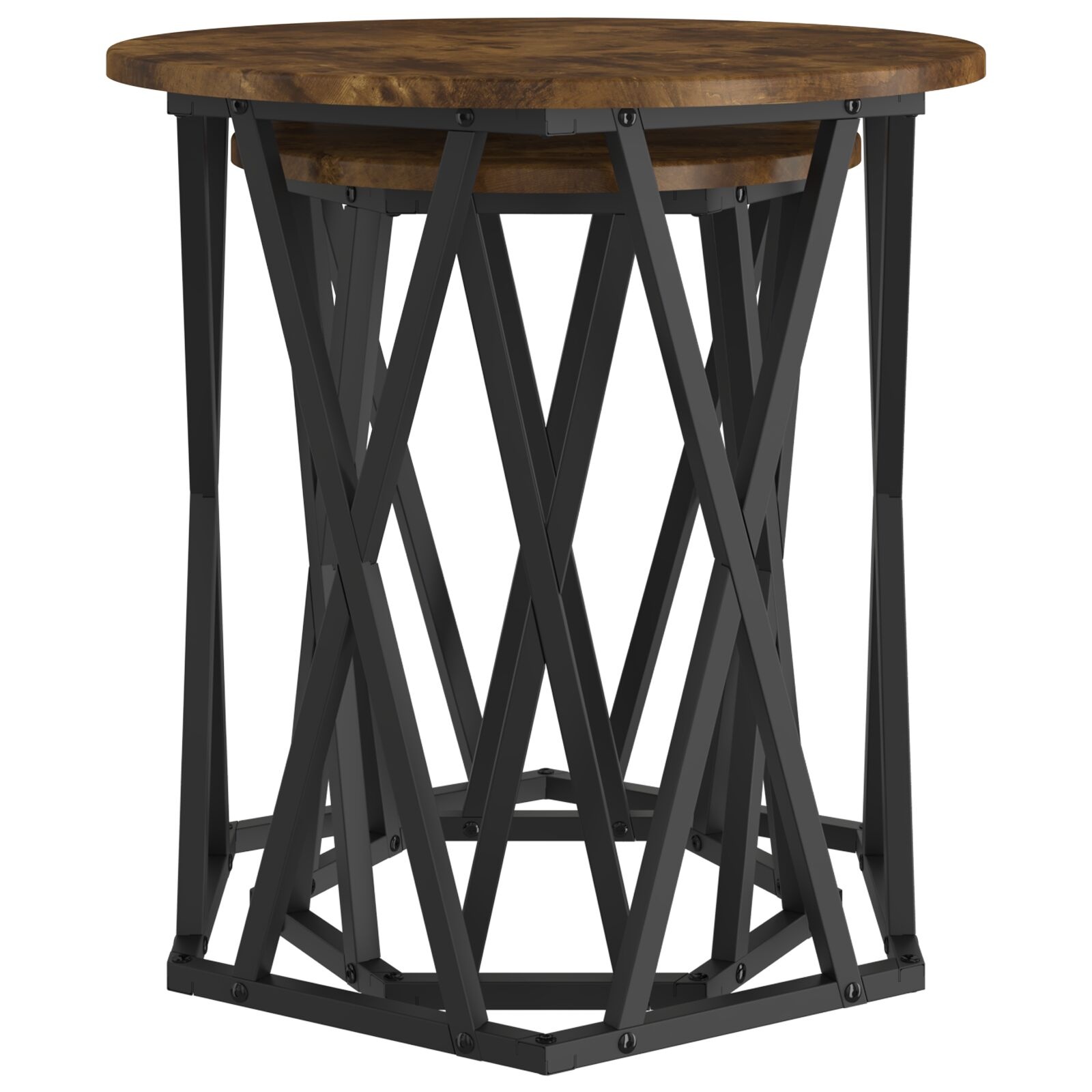 VidaXL Bijzettafels 2 stuks Gerookt Eiken Geengineerd Hout