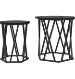 VidaXL Bijzettafels 2 Stuks Zwart Eiken Geengineerd Hout