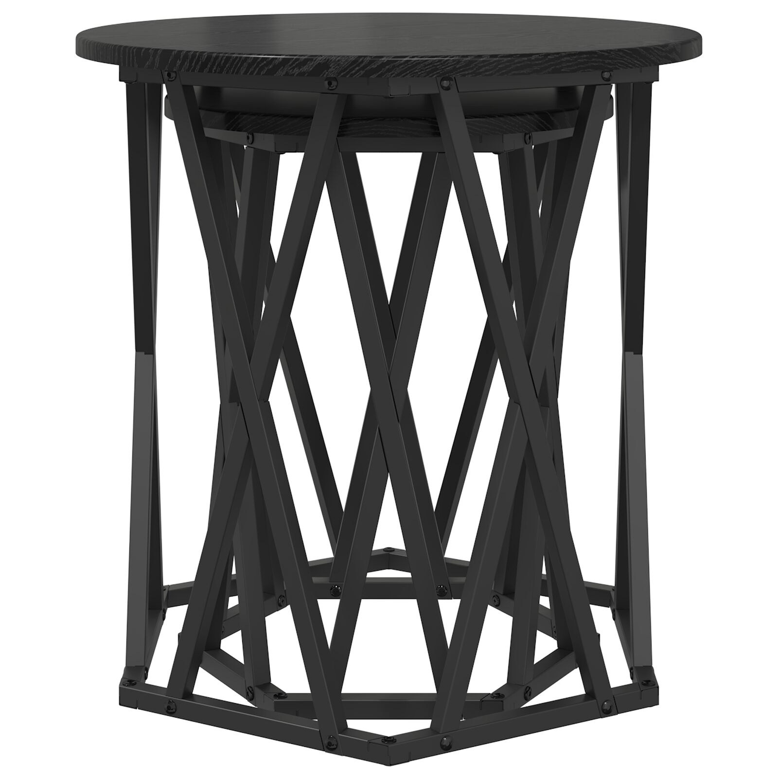 VidaXL Bijzettafels 2 Stuks Zwart Eiken Geengineerd Hout