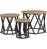 VidaXL Nesting Bijzettafels 3 stuks Artisan Eiken Engineered Hout