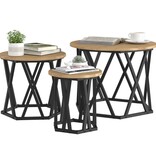 VidaXL Nesting Bijzettafels 3 stuks Artisan Eiken Engineered Hout