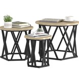 VidaXL Nesting Bijzettafels 3 stuks Sonoma Eiken Geengineerd Hout