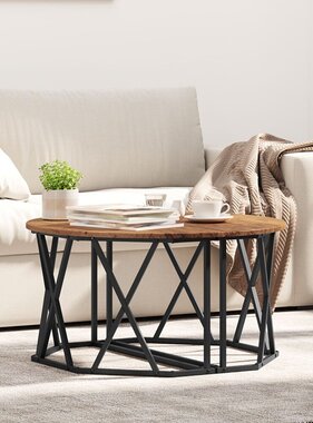 VidaXL Salontafel Oud Hout 80x80x42 cm Gelaagd Hout