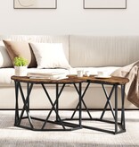 VidaXL Salontafel Gerookt Eiken 80x80x42 cm Gelaagd Hout