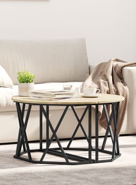 VidaXL Salontafel Sonoma Eiken 80x80x42 cm Gelaagd Hout