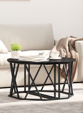 VidaXL Salontafel Zwart Eiken 80x80x42 cm Gelaagd Hout