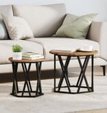 VidaXL Nesting Bijzettafels 2 stuks Oud Hout Gegoten Hout