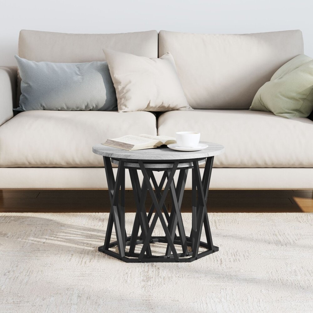 VidaXL Bijzettafels Set van 2 Grijs Sonoma Gelaagd Hout