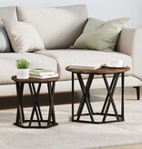 VidaXL Nesting Bijzettafels 2-delige Set Gerookt Eiken MDF