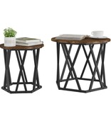 VidaXL Nesting Bijzettafels 2-delige Set Gerookt Eiken MDF