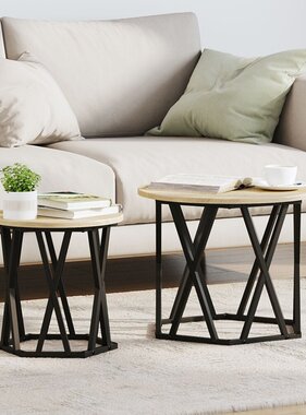 VidaXL Nesting Bijzettafels 2 stuks Sonoma Eiken Engineered Hout