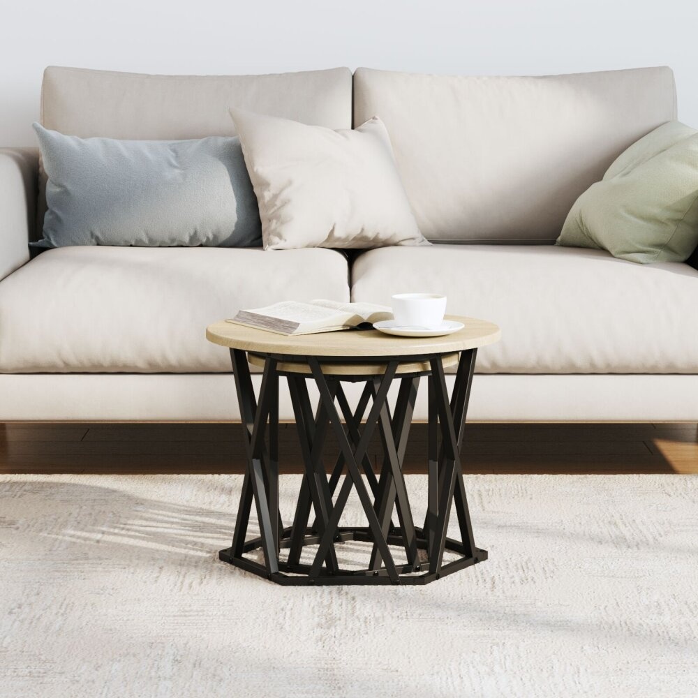 VidaXL Nesting Bijzettafels 2 stuks Sonoma Eiken Engineered Hout