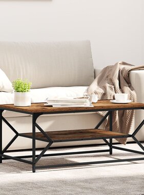 VidaXL Salontafel met Opbergplank Oud Hout 90x50x40 cm Geengineerd Hout