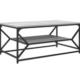 VidaXL Salontafel met Plank Grijs Sonoma 90x50x40 cm Bewerkt Hout
