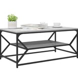 VidaXL Salontafel met Plank Grijs Sonoma 90x50x40 cm Bewerkt Hout