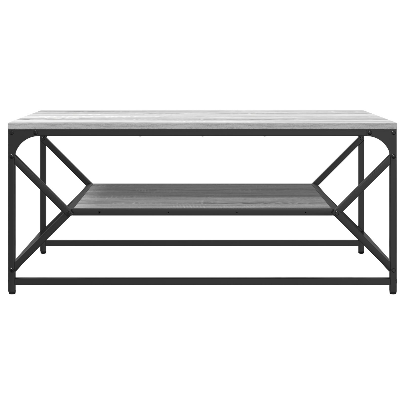 VidaXL Salontafel met Plank Grijs Sonoma 90x50x40 cm Bewerkt Hout