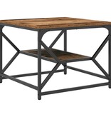 VidaXL Salontafel met Plank Oude Hout 51x50x40 cm Gelaagd Hout