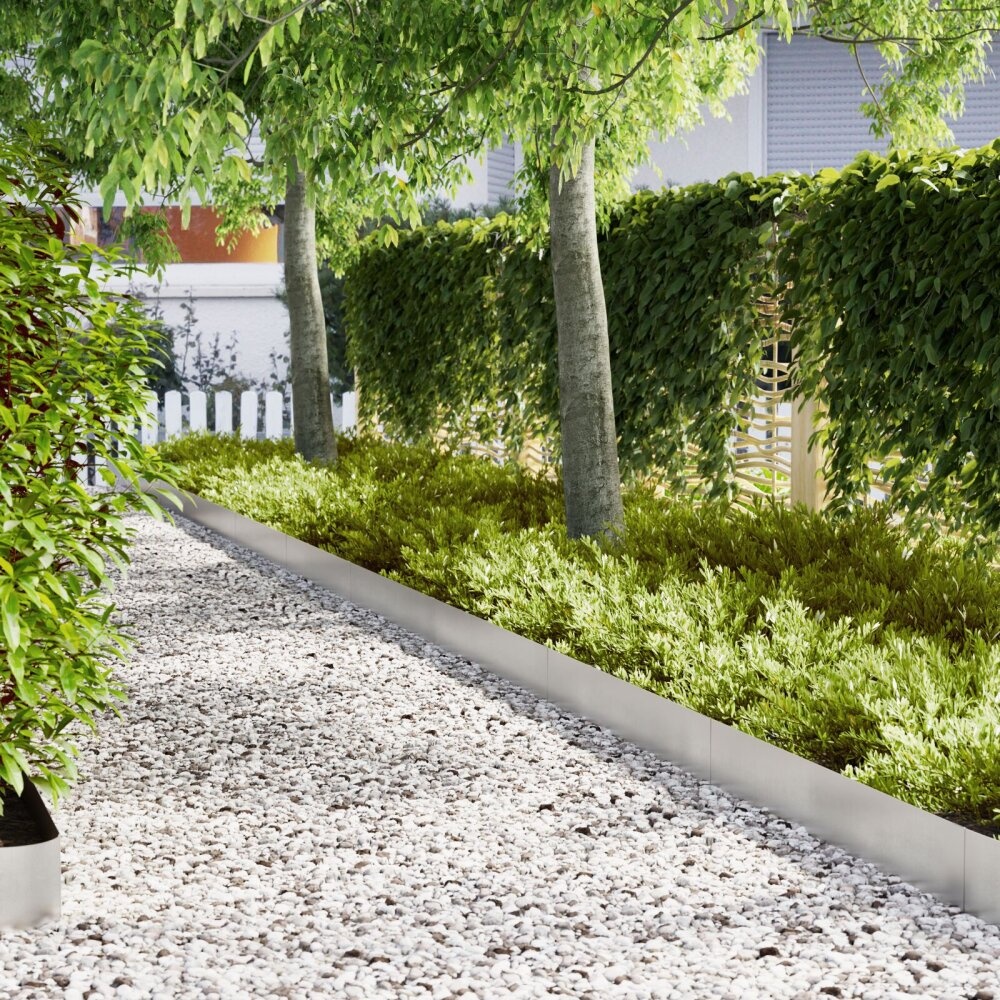 VidaXL Grasrand 20 stuks 100x0,5x20 cm Roestvrijstaal