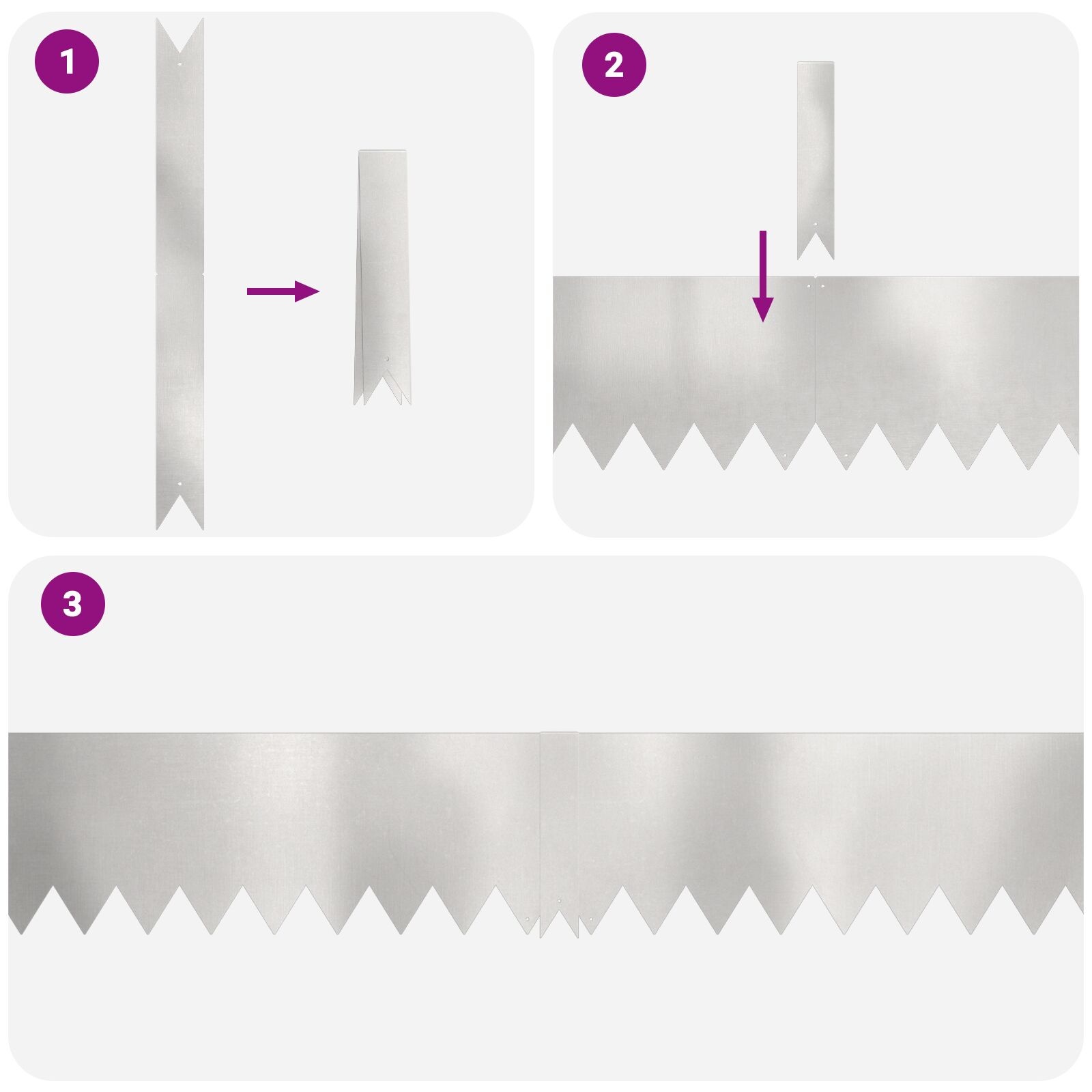 VidaXL Grasonderbrekingen 10 stuks 100x0,5x20 cm Roestvrij staal