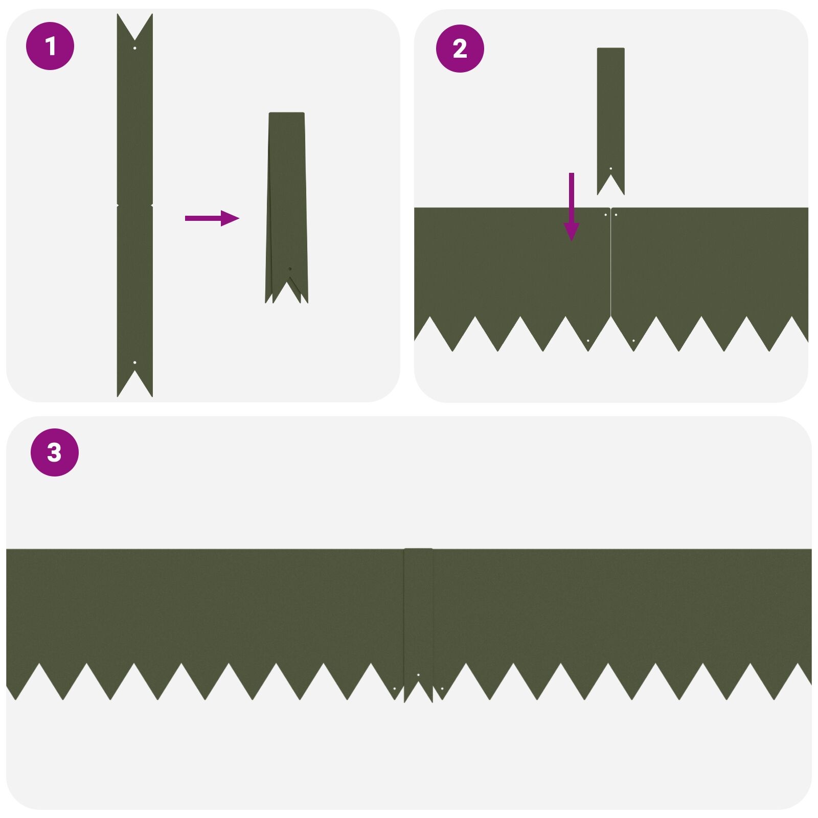 VidaXL Grasrand 30 stuks Olijfgroen 100x0,5x20 cm Staal