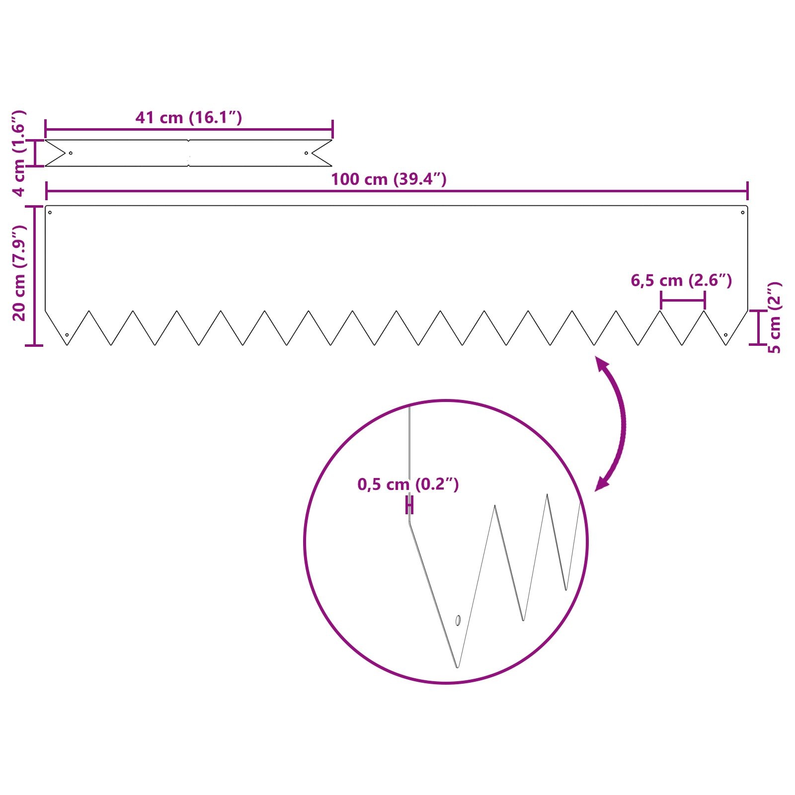 VidaXL Graszodenrand 10 stuks Olijfgroen 100x0,5x20 cm Staal