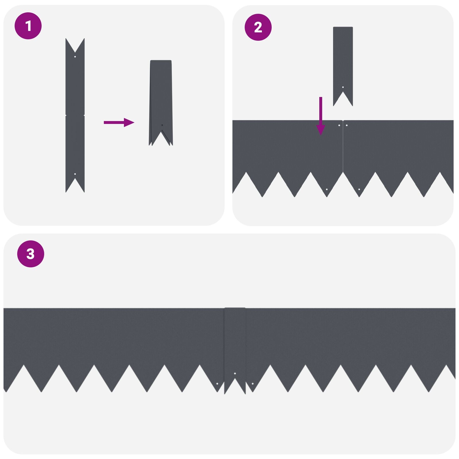 VidaXL Grasrand 20 stuks Anthraciet 100x0,5x15 cm Staal