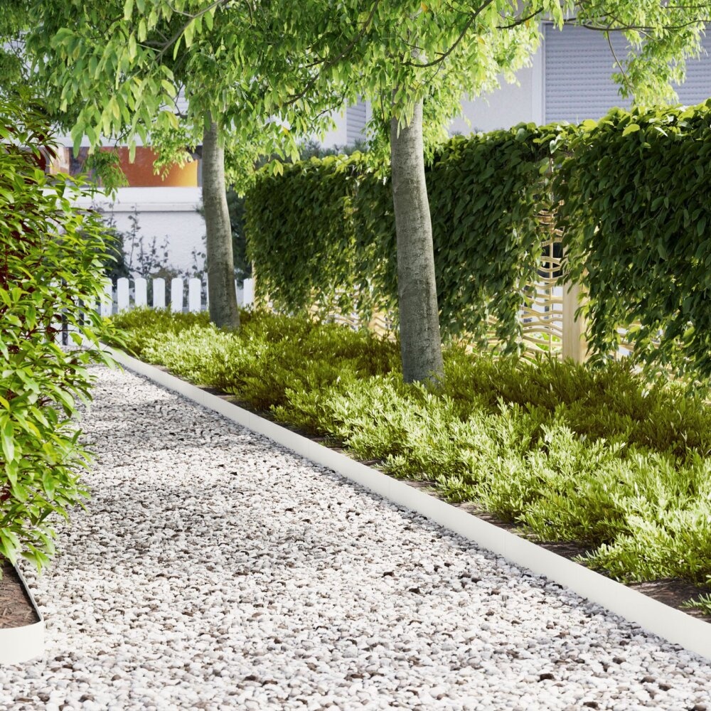 VidaXL Grasrand 10 stuks Wit 100x0,5x15 cm Staal