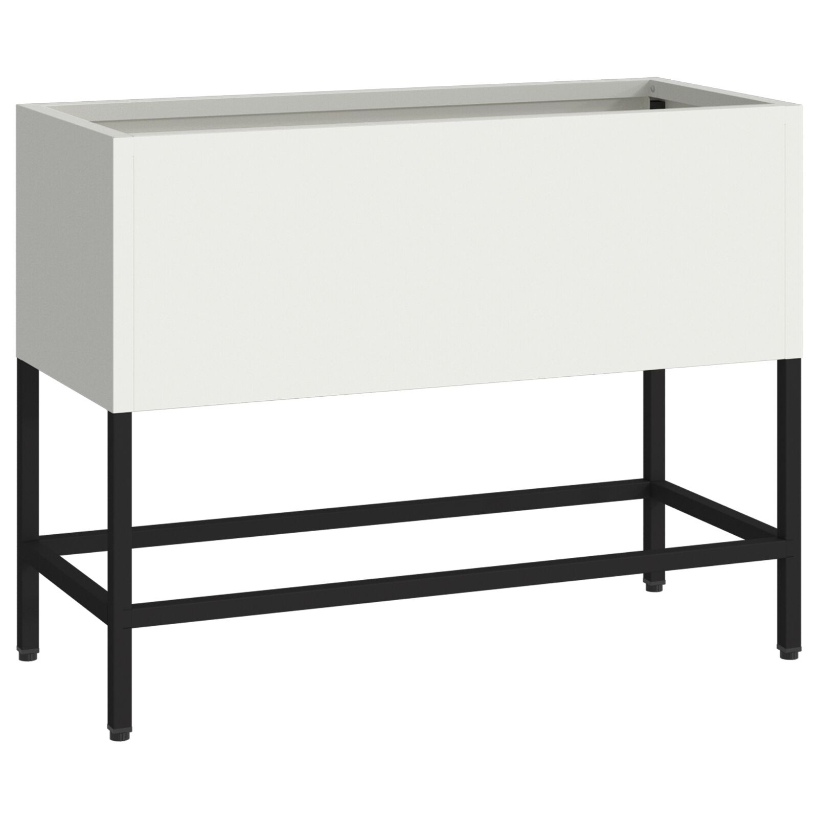 VidaXL Verhogen Tuinbak 60x26x45 cm Witte Staal