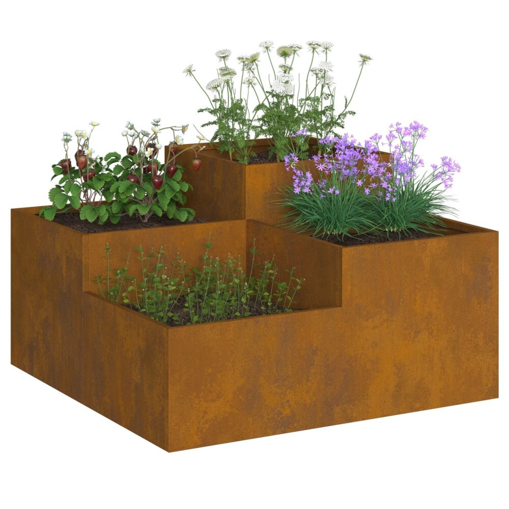 VidaXL Tuinbak 100x100x48 cm Weerbestendig Staal