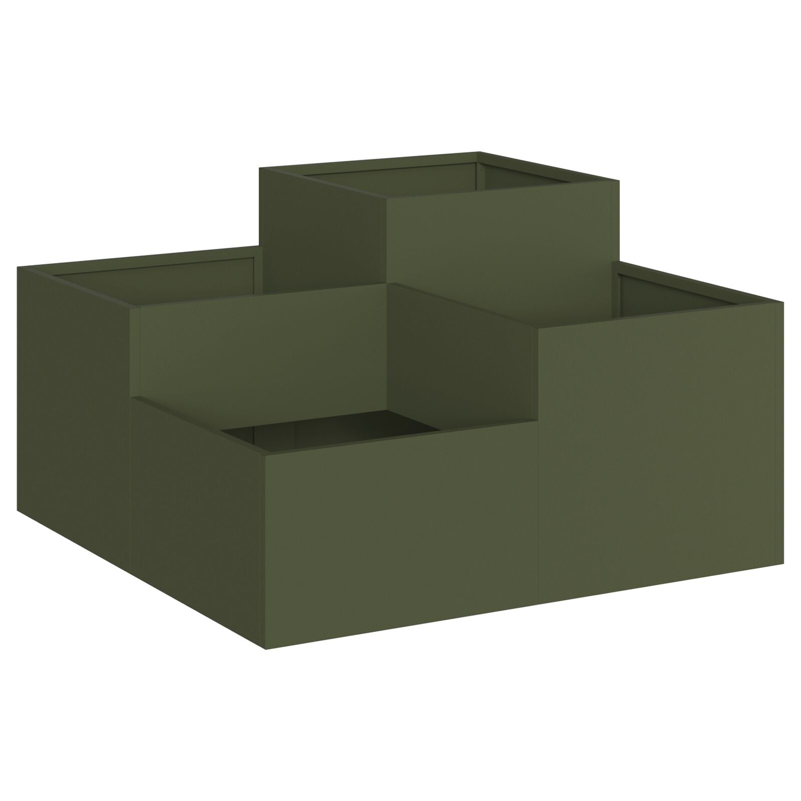 VidaXL Tuin Planter 100x100x48 cm Olijfgroen Staal