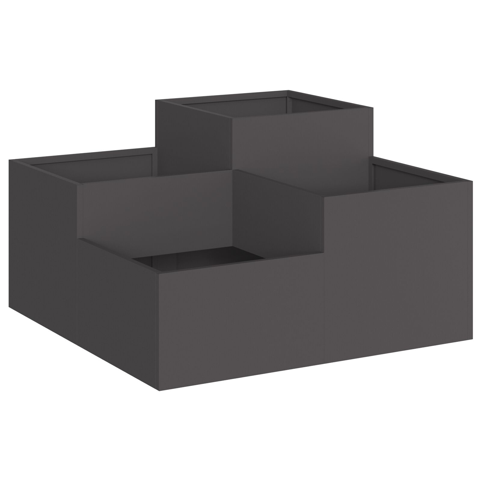 VidaXL Tuinplantcontainer 100x100x48 cm Zwart Staal