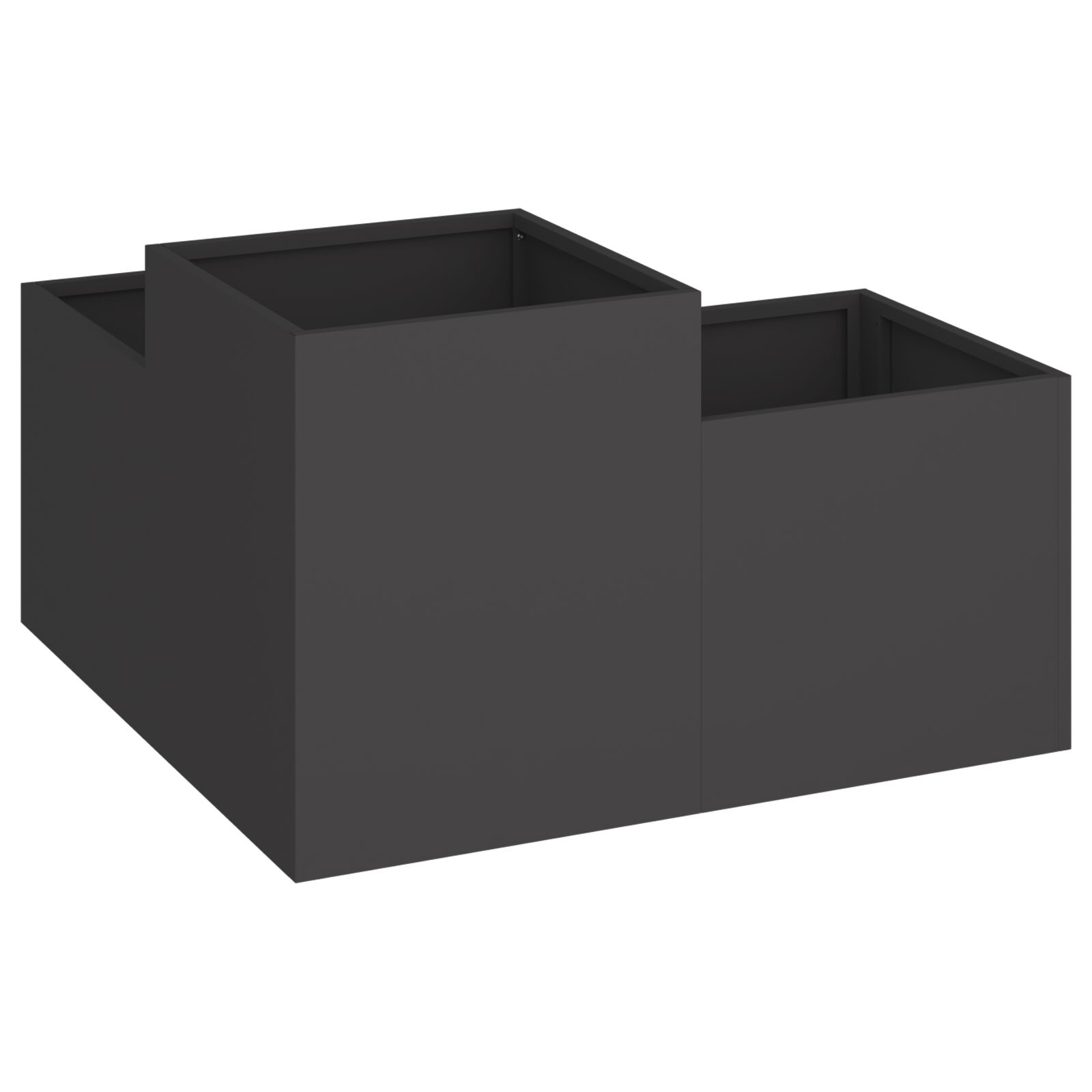 VidaXL Tuinplantcontainer 100x100x48 cm Zwart Staal