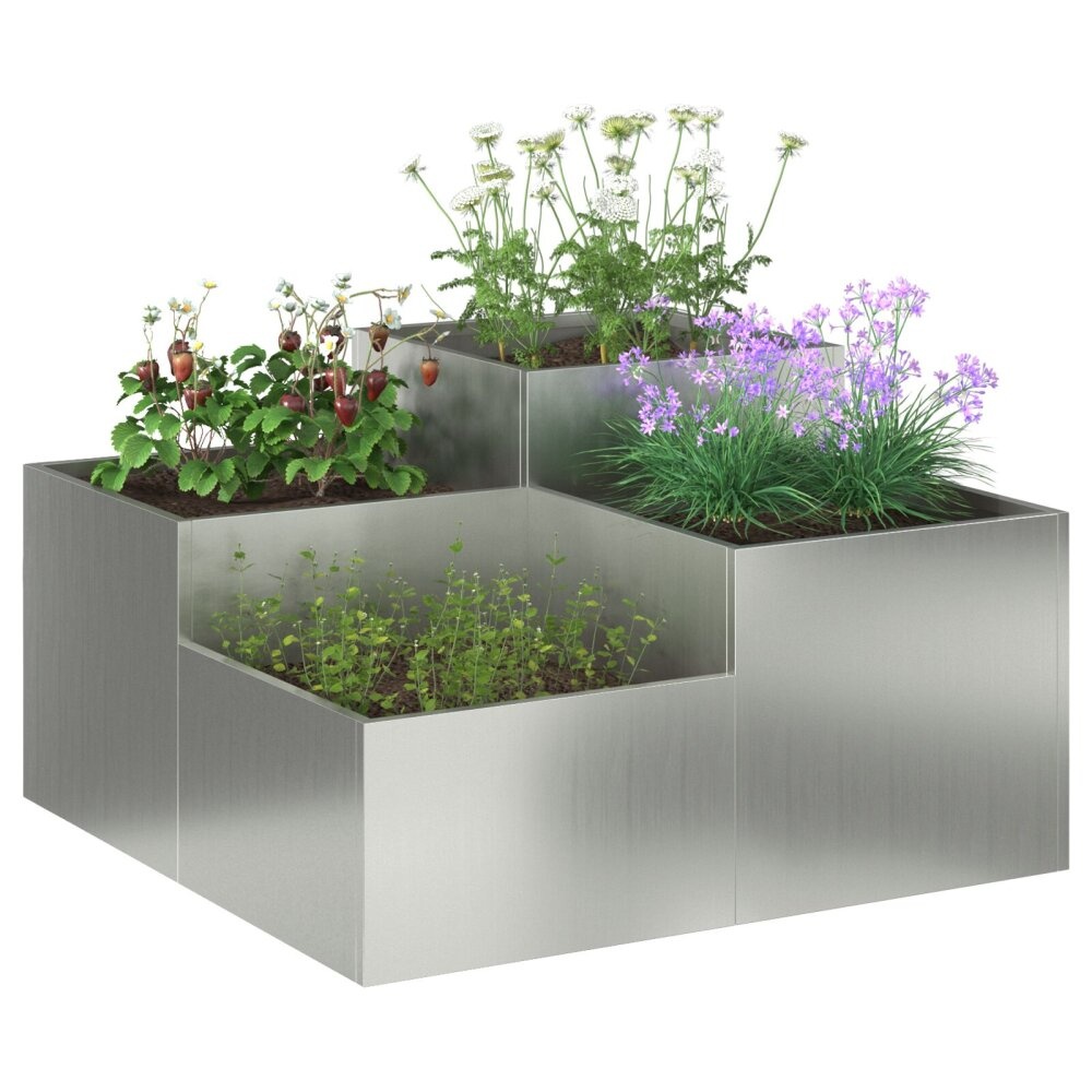VidaXL Tuinplantbak 80x80x48 cm Gegalvaniseerd Staal