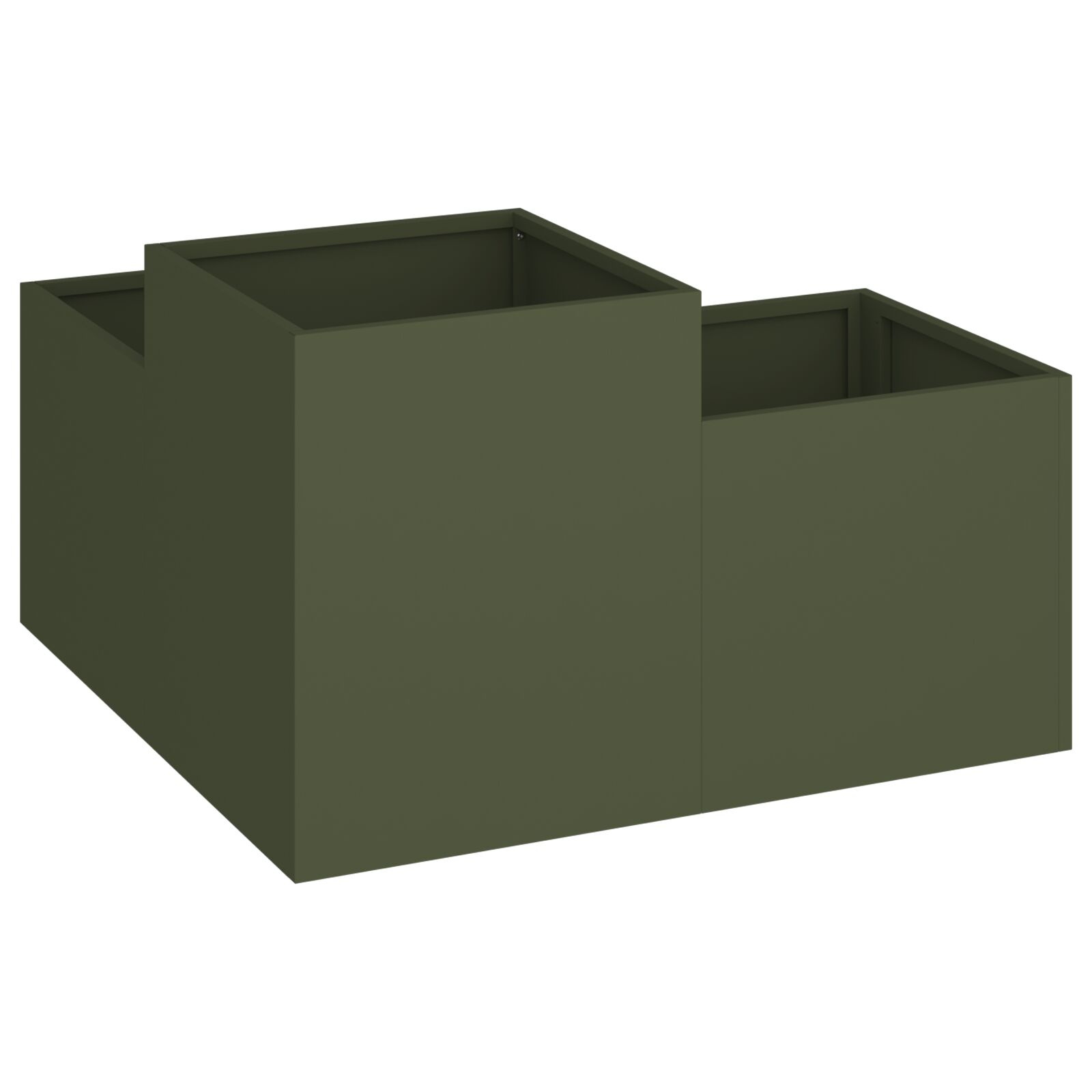VidaXL Tuin Plantenbak 80x80x48 cm Olijf Groen Staal