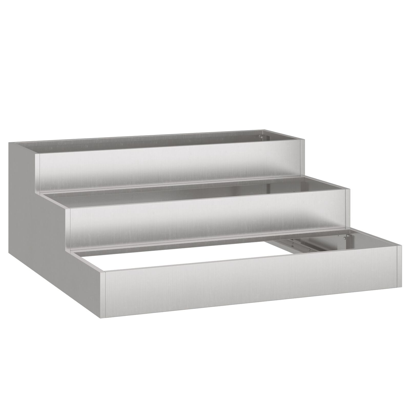 VidaXL Tuinplantbak 3-laags 90x90x35 cm Roestvrijstaal