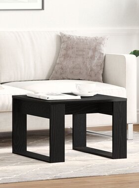 VidaXL Bijzettafel zwart eiken 50x50x35 cm gefabriceerd hout