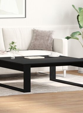 VidaXL Salontafel Zwart Eiken 100x100x35 cm Gelaagd Hout