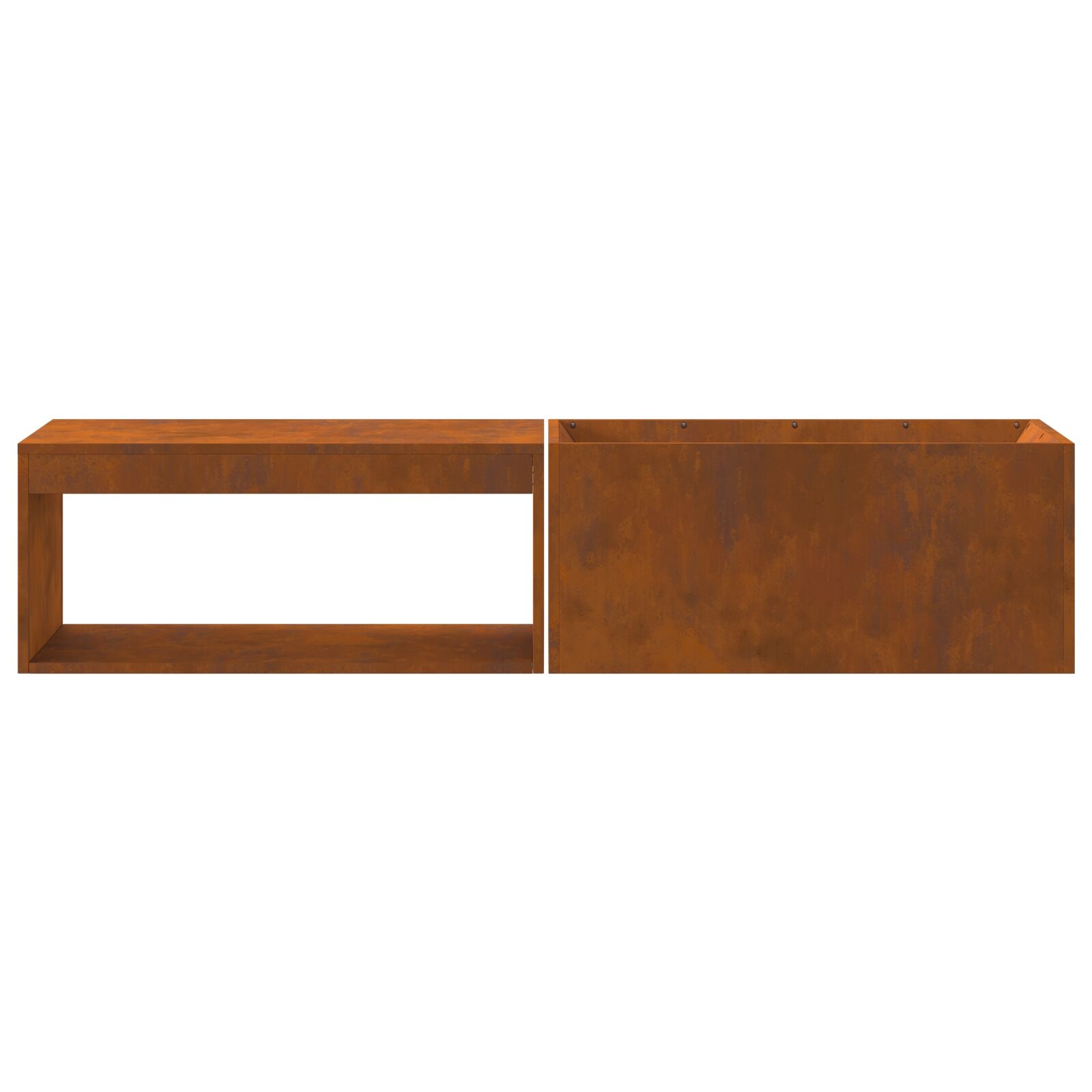 VidaXL Vuurkorf met Houtopslag 160x45x35 cm Verweerd Staal