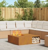 VidaXL Vuurkorf met Houtopslag 100x100x30 cm Weerbestendig Staal