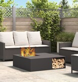 VidaXL Vuurkorf met Houtopslag Zwart 100x100x30 cm Staal