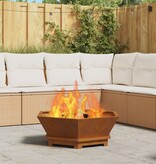 VidaXL Vuurkorf Hexagonaal 75x75x28 cm Verweerd Staal