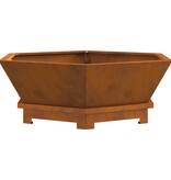 VidaXL Vuurkorf Hexagonaal 75x75x28 cm Verweerd Staal