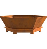 VidaXL Vuurkorf Hexagonaal 75x75x28 cm Verweerd Staal