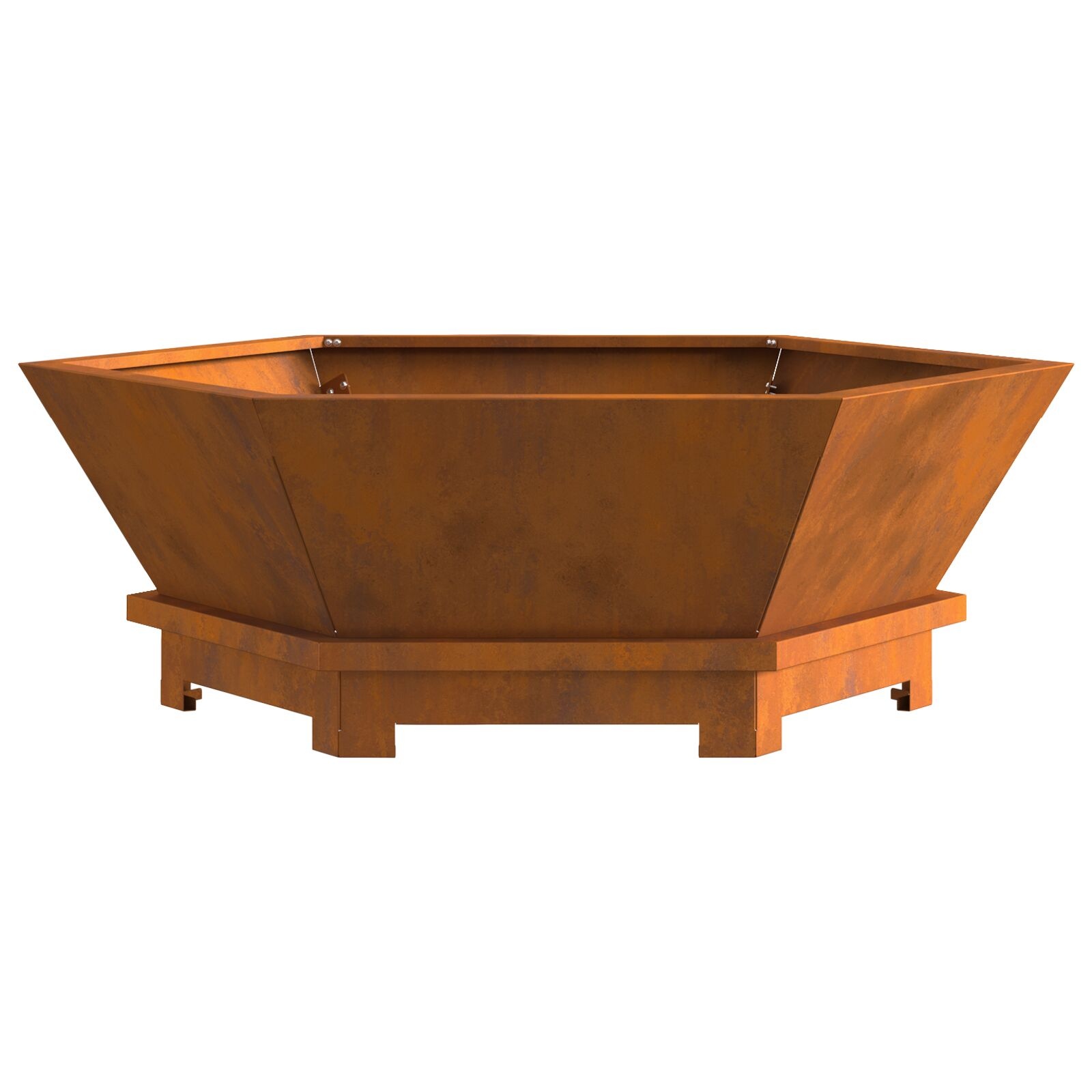 VidaXL Vuurkorf Hexagonaal 75x75x28 cm Verweerd Staal