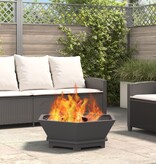 VidaXL Vuurkorf Hexagonaal Zwart 75x75x28 cm Staal