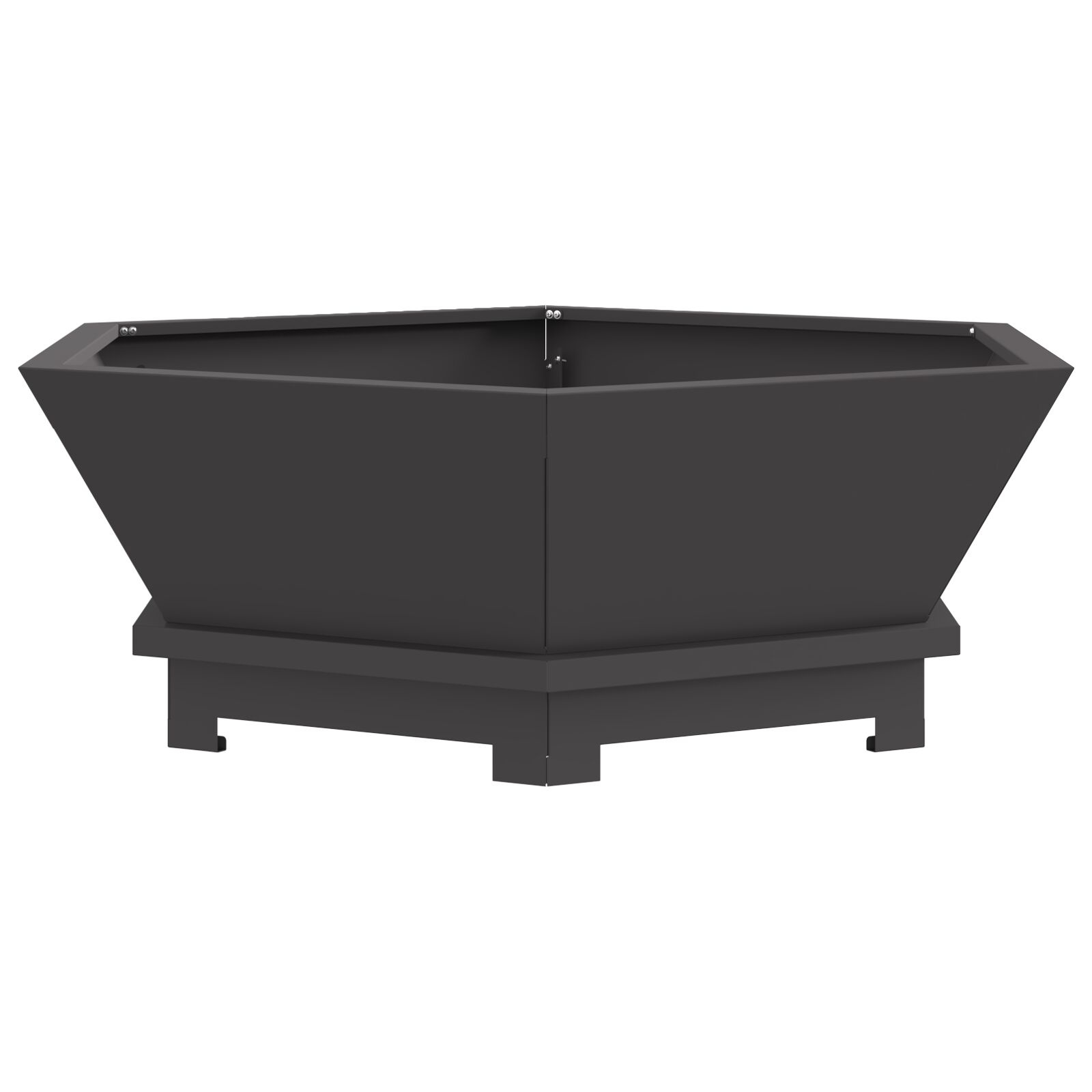 VidaXL Vuurkorf Hexagonaal Zwart 75x75x28 cm Staal