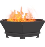 VidaXL Vuurkorf Hexagonaal Zwart 75x75x28 cm Staal